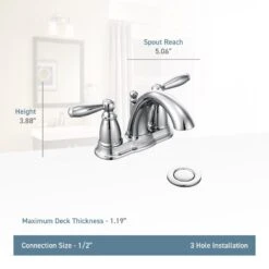 Moen Brantford Brushed Nickel 2-handle 4-in Centerset WaterSense Bathroom Sink Faucet With Drain -Valspa Bathroom Shop 026508162057 09103570 1800x1800