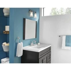 Moen Oxby Spot Resist Brushed Nickel 2-handle 4-in Centerset WaterSense Bathroom Sink Faucet With Drain -Valspa Bathroom Shop 026508262924 05103530 1800x1800