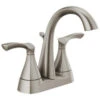 Delta Sandover Spotshield Brushed Nickel 2-Handle 4-in Centerset WaterSense Bathroom Sink Faucet With Drain
