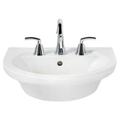 American Standard Tropic Petite 21 In. Center Pedestal Sink Basin With 8 In. Faucet Centers In White