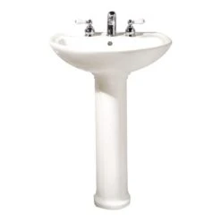 American Standard Cadet Pedestal Combo Bathroom Sink With 8 In. Faucet Centers In White