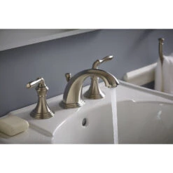 KOHLER Devonshire Vibrant Brushed Nickel 2-handle Widespread WaterSense Bathroom Sink Faucet With Drain -Valspa Bathroom Shop 087206793141 05070951 1800x1800