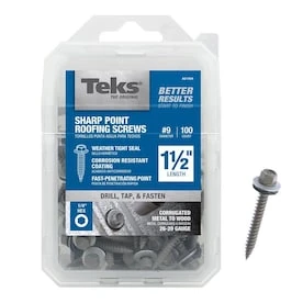 Teks #9 X 1-1/2-in Zinc-Plated Zinc-Plated Self-Drilling Roofing Screws (100-Count) 3 Teks #9 X 1-1/2-in Zinc-Plated Zinc-Plated Self-Drilling Roofing Screws (100-Count)