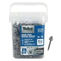 Teks #9 X 1-1/2-in Zinc-Plated Zinc-Plated Self-Drilling Roofing Screws (400-Count)