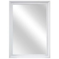 28 In. W X 40 In. H Framed Rectangular Anti-Fog Bathroom Vanity Mirror In White