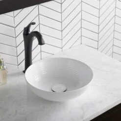KRAUS Viva 13 In. Round Porcelain Ceramic Vessel Sink In White 27 KRAUS Viva 13 In. Round Porcelain Ceramic Vessel Sink In White -Valspa Bathroom Shop 0edfe0ac816e7b43f5641c1899590b18 1800x1800