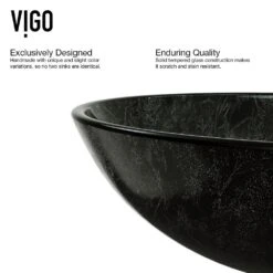 VIGO Gray Handmade Glass Round Vessel Bathroom Sink In Gray Onyx -Valspa Bathroom Shop 0fc5857ff9b37e30932dfd44b70c4778 1800x1800