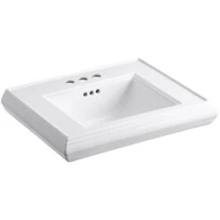 KOHLER Memoirs 24 In. Ceramic Pedestal Sink Basin In White With Overflow Drain