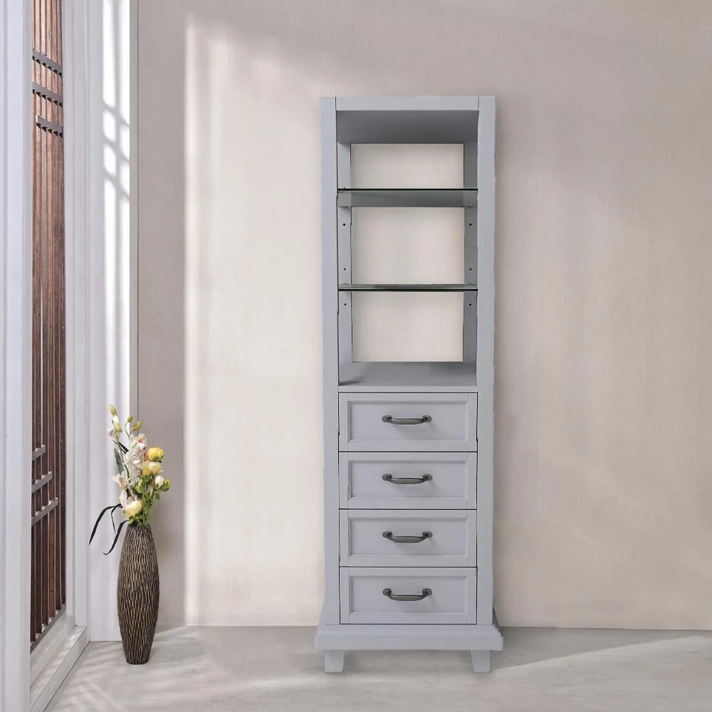 Tuscany® Addison 18"W X 18"D X 60"H Gray Linen Cabinet 4 Tuscany® Addison 18"W X 18"D X 60"H Gray Linen Cabinet - Image 2