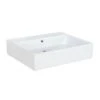 WS Bath Collections Simple 60.50A Wall Mount / Vessel Bathroom Sink In Ceramic White Without Faucet Hole