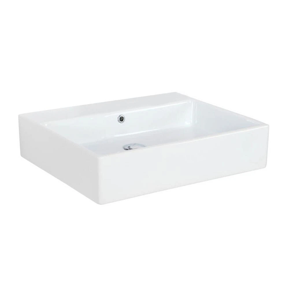WS Bath Collections Simple 60.50A Wall Mount / Vessel Bathroom Sink In Ceramic White Without Faucet Hole 3 WS Bath Collections Simple 60.50A Wall Mount / Vessel Bathroom Sink In Ceramic White Without Faucet Hole