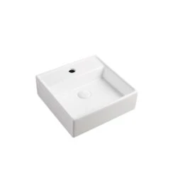 Elanti Wall-Mounted Square Bathroom Sink In White