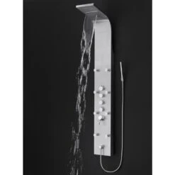 65 In. 8-Jet Rainfall Shower Panel System With Rainfall Waterfall Shower Head And Shower Wand In Stainless Steel -Valspa Bathroom Shop 224ca8300f879ee1680fa9eabe659a88 1800x1800
