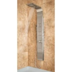 Waimea 3-Jet Shower System With Rainfall And Waterfall Showerheads In Brushed Stainless -Valspa Bathroom Shop 22a87fa3ad60d00f645845d541510d83 1800x1800