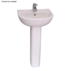 Barclay Products Compact 450 18 In. Pedestal Combo Bathroom Sink With 1 Faucet Hole In White