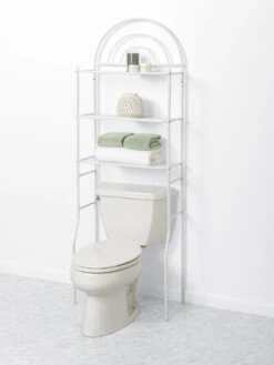Zenna Home® 24"W X 68"H White Over-the-Toilet Storage Shelves