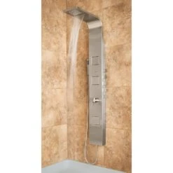 Waimea 3-Jet Shower System With Rainfall And Waterfall Showerheads In Brushed Stainless -Valspa Bathroom Shop 2635434c01eb54f798182fcff61c0b66 1800x1800
