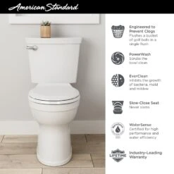 American Standard Champion Tall Height 2-Piece High-Efficiency 1.28 GPF Single Flush Round Front Toilet In White Seat Included -Valspa Bathroom Shop 298ae259389c0309e6a852bf1ec3994d 1800x1800