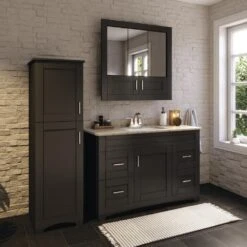 MagickWoods Elements Brighton 18"W X 22"D X 60"H Dark Chocolate Linen Cabinet 16 MagickWoods Elements Brighton 18"W X 22"D X 60"H Dark Chocolate Linen Cabinet -Valspa Bathroom Shop 30204 lifestyle2 mw 1800x1800