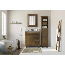 MagickWoods Elements Manchester 20-3/16"W X 22-7/16"D X 84"H Mocha Linen Cabinet -Valspa Bathroom Shop 30208 scener1 mw 1800x1800