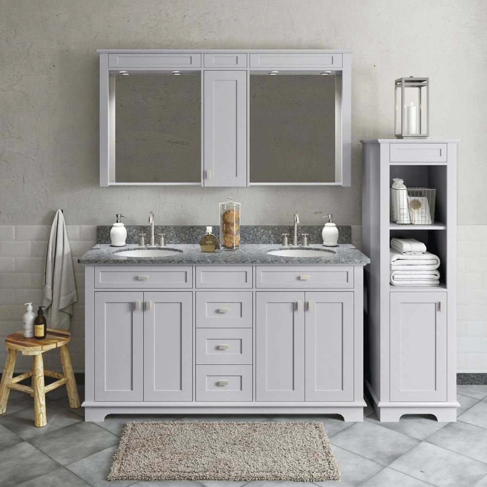 MagickWoods Windermere 17"W X 18"D X 60"H Cloud Gray Linen Cabinet 7 MagickWoods Windermere 17"W X 18"D X 60"H Cloud Gray Linen Cabinet - Image 5