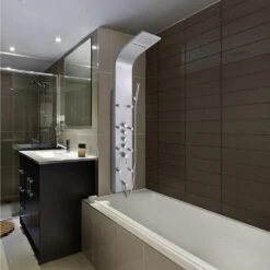 65 In. 8-Jet Rainfall Shower Panel System With Rainfall Waterfall Shower Head And Shower Wand In Stainless Steel -Valspa Bathroom Shop 308a1008c9832ca171757b48b34f5cdb 1800x1800