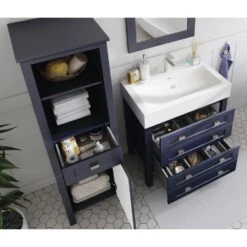 MagickWoods Montgomery 19"W X 18-1/2"D X 60"H Midnight Blue Linen Cabinet 26 MagickWoods Montgomery 19"W X 18-1/2"D X 60"H Midnight Blue Linen Cabinet -Valspa Bathroom Shop 31019 scene4 mw 1800x1800