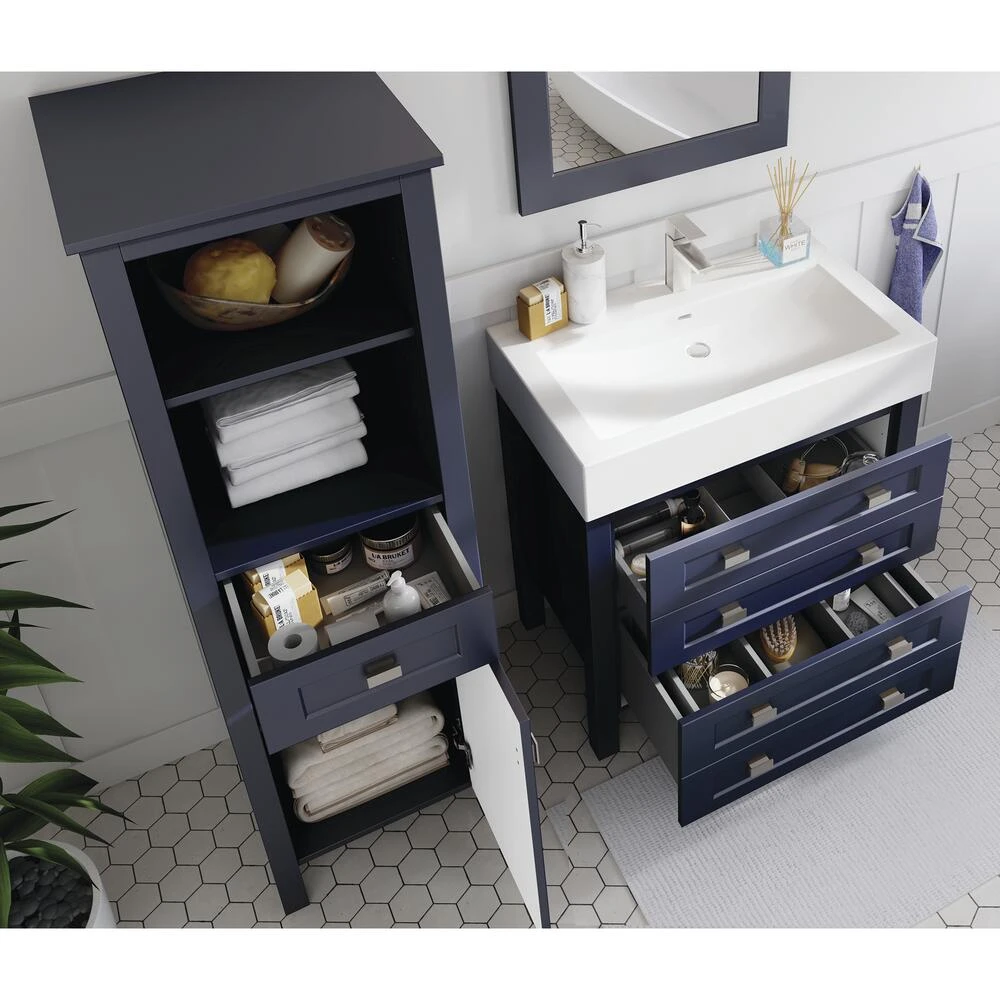 MagickWoods Montgomery 19"W X 18-1/2"D X 60"H Midnight Blue Linen Cabinet 11 MagickWoods Montgomery 19"W X 18-1/2"D X 60"H Midnight Blue Linen Cabinet - Image 9