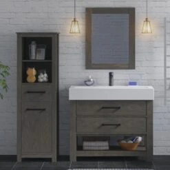 MagickWoods Allerton 19"W X 18-1/2"D X 60"H Smoked Gray Linen Cabinet 20 MagickWoods Allerton 19"W X 18-1/2"D X 60"H Smoked Gray Linen Cabinet -Valspa Bathroom Shop 31024 scene1 mw 1800x1800