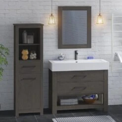 MagickWoods Allerton 19"W X 18-1/2"D X 60"H Smoked Gray Linen Cabinet 21 MagickWoods Allerton 19"W X 18-1/2"D X 60"H Smoked Gray Linen Cabinet -Valspa Bathroom Shop 31024 scene2 mw 1800x1800
