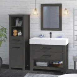 MagickWoods Allerton 19"W X 18-1/2"D X 60"H Smoked Gray Linen Cabinet 22 MagickWoods Allerton 19"W X 18-1/2"D X 60"H Smoked Gray Linen Cabinet -Valspa Bathroom Shop 31024 scene3 mw 1800x1800