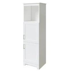 MagickWoods Elements Staverton 18-1/2"W X 15-1/8"D X 60"H White Linen Cabinet -Valspa Bathroom Shop 31037 qrv mw 1800x1800