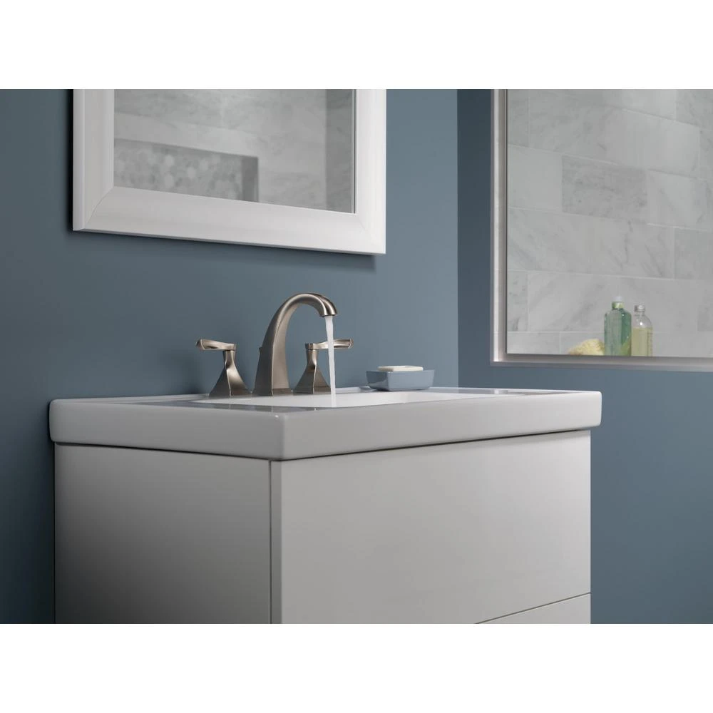 Everly 8 In. Widespread 2-Handle Bathroom Faucet In SpotShield Brushed Nickel 4 Everly 8 In. Widespread 2-Handle Bathroom Faucet In SpotShield Brushed Nickel - Image 2