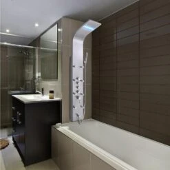 63 In. 8-Jet Shower Panel System In Stainless Steel With Rainfall Waterfall LED Shower Head And Hand Shower Wand 21 63 In. 8-Jet Shower Panel System In Stainless Steel With Rainfall Waterfall LED Shower Head And Hand Shower Wand -Valspa Bathroom Shop 391ff534f26f7093e6ffc6ed6f65e086 1800x1800