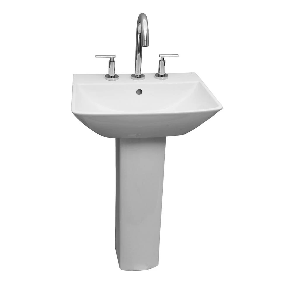 Barclay Products Summit 500 20 In. Pedestal Combo Bathroom Sink With 1 Faucet Hole In White 9 Barclay Products Summit 500 20 In. Pedestal Combo Bathroom Sink With 1 Faucet Hole In White - Image 7