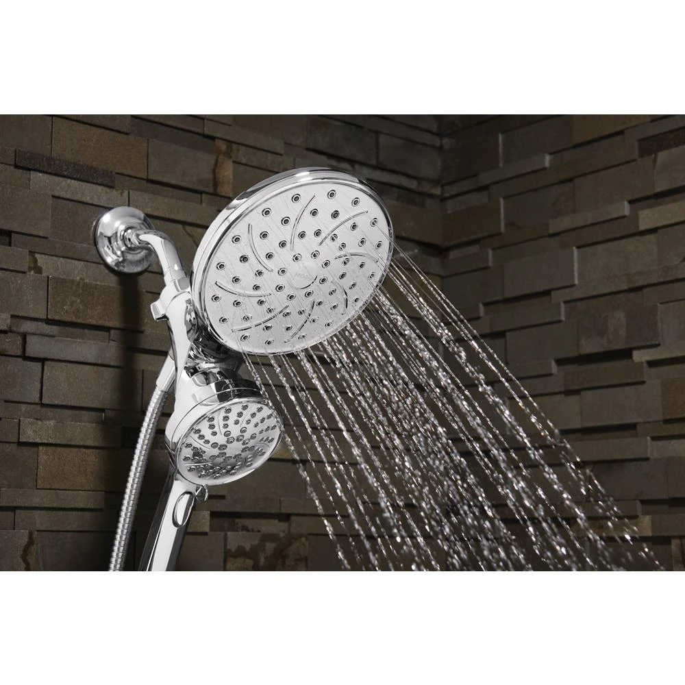 Attract 6-spray 6.75 In. Dual Shower Head And Handheld Shower Head In Chrome 4 Attract 6-spray 6.75 In. Dual Shower Head And Handheld Shower Head In Chrome - Image 2