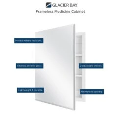 19-5/8 In. X 26 In. Recessed Or Surface Mount Beveled Frameless Medicine Cabinet 16 19-5/8 In. X 26 In. Recessed Or Surface Mount Beveled Frameless Medicine Cabinet -Valspa Bathroom Shop 41e4a504efb86624d77529abaaa146d6 1800x1800