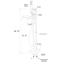 1-Handle Freestanding Floor Mount Roman Tub Faucet Bathtub Filler With Waterfall Style And Hand Shower In Chrome -Valspa Bathroom Shop 421b064a1bd3e4a12ada1eb0b619ba44 1800x1800