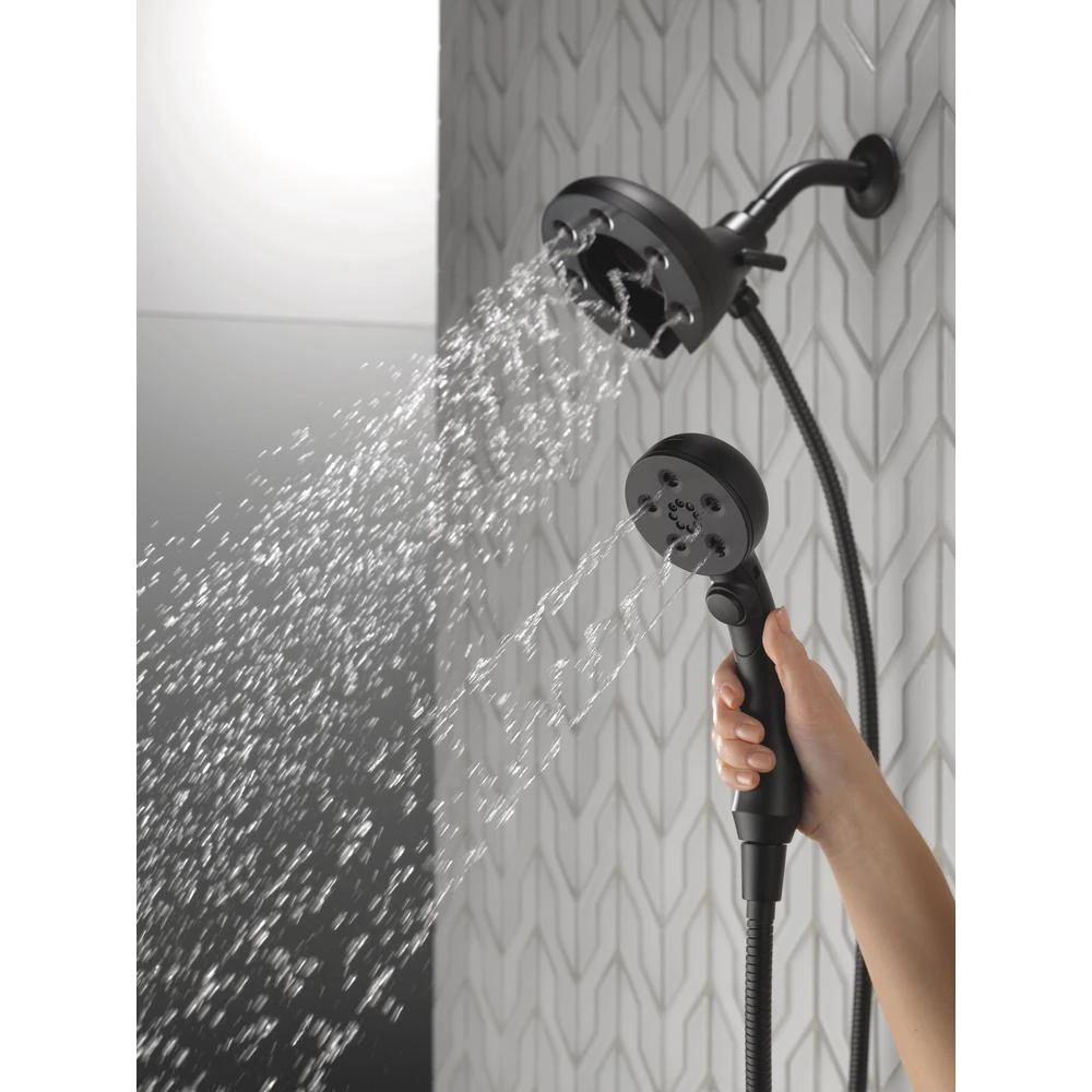 In2ition Two-in-One 4-Spray 3 In. Dual Wall Mount Fixed And Handheld H2Okinetic Shower Head In Matte Black 4 In2ition Two-in-One 4-Spray 3 In. Dual Wall Mount Fixed And Handheld H2Okinetic Shower Head In Matte Black - Image 2