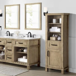 Ove Decors Riverland 22''W X 16"D X 65"H Antique Oak Linen Cabinet -Valspa Bathroom Shop 4838074 P ALT3 1800x1800