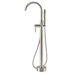 Athena Single-Handle Floor-Mounted Roman Tub Faucet With Hand Shower In Brushed Nickel