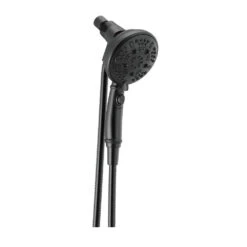 SureDock 7-Spray 5 In. Single Wall Mount Handheld H2Okinetic Shower Head In Matte Black