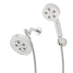 3-spray 4.75 In. Dual Shower Head And Handheld Shower Head In Polished Chrome