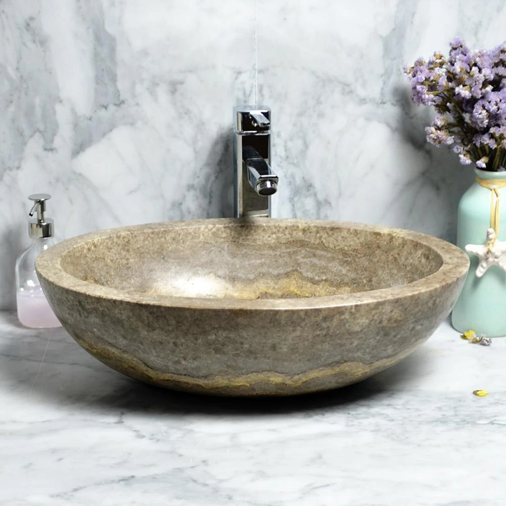 Katelyn Vessel Sink In Travertine 4 Katelyn Vessel Sink In Travertine - Image 2