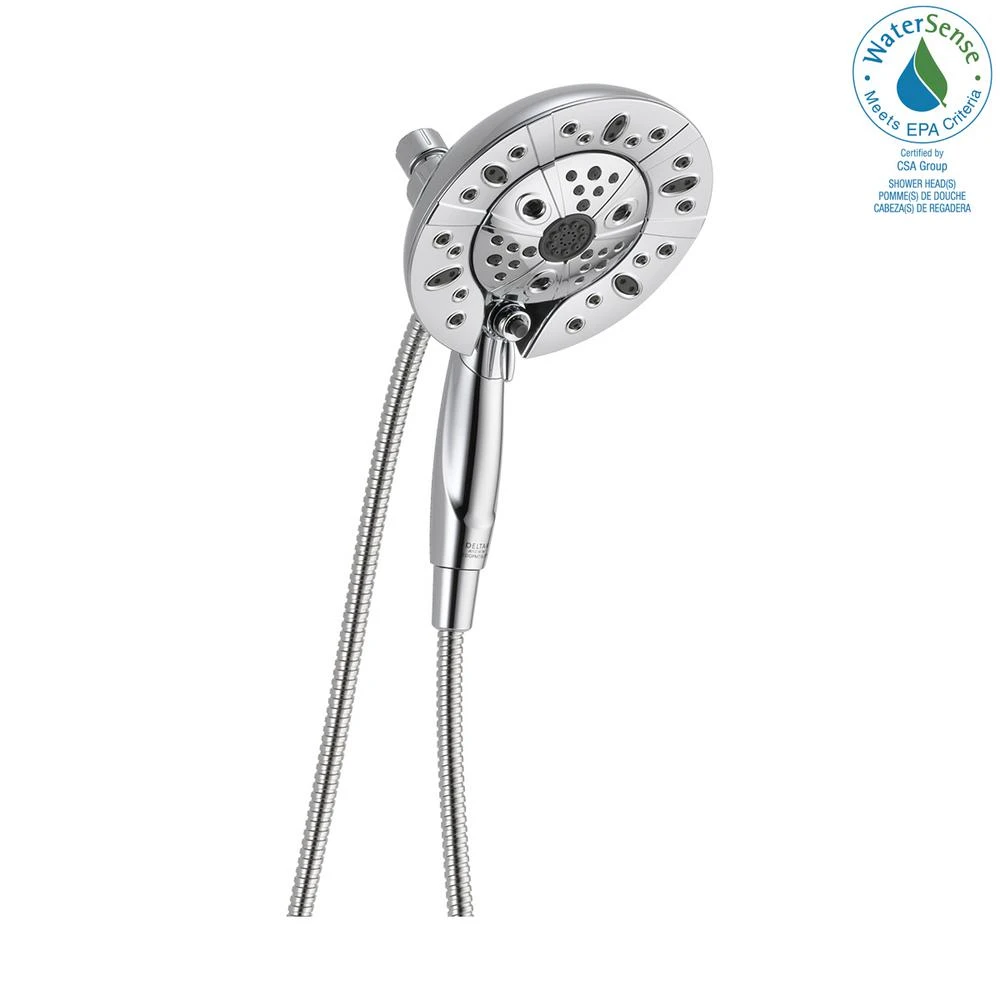 In2ition Two-in-One 5-Spray 6.9 In. Dual Wall Mount Fixed And Handheld H2Okinetic Shower Head In Chrome 12 In2ition Two-in-One 5-Spray 6.9 In. Dual Wall Mount Fixed And Handheld H2Okinetic Shower Head In Chrome - Image 10