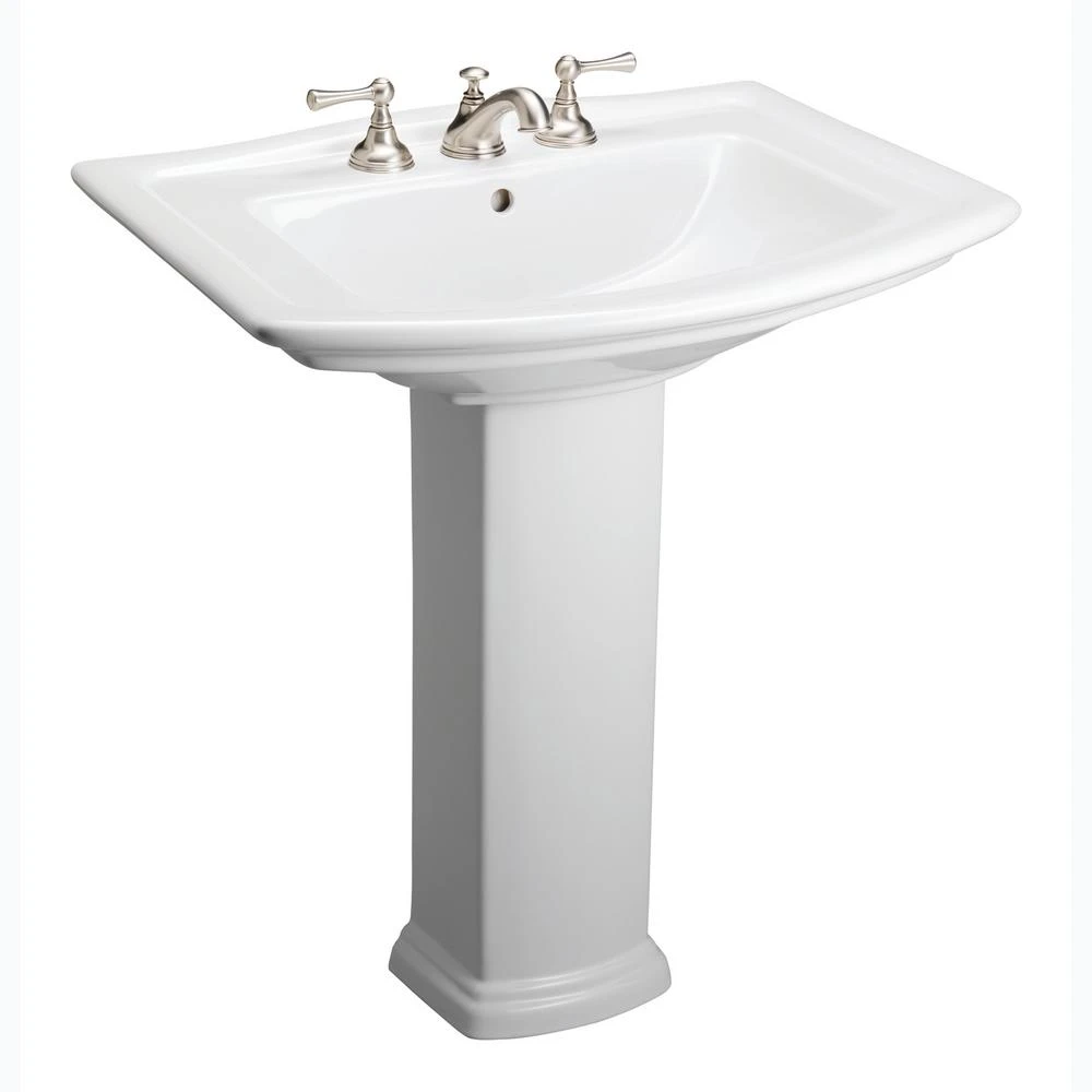 Washington 650 25 In. Pedestal Combo Bathroom Sink In White 3 Washington 650 25 In. Pedestal Combo Bathroom Sink In White