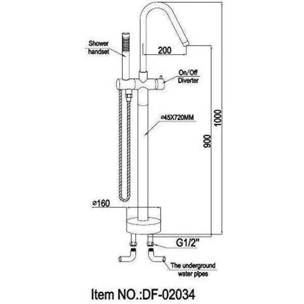 40 In. H X 11 In. W Single-Handle Claw Foot Tub Faucet With Hand Shower In Brushed Nickel 8 40 In. H X 11 In. W Single-Handle Claw Foot Tub Faucet With Hand Shower In Brushed Nickel - Image 6