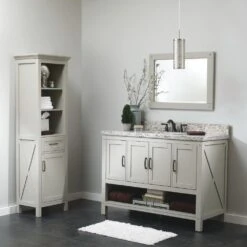 Foremost® Rayna 20"W X 15"D X 68"H Gray Linen Cabinet 17 Foremost® Rayna 20"W X 15"D X 68"H Gray Linen Cabinet -Valspa Bathroom Shop 6050438 6050440 6775477 Roomscene 1 1800x1800