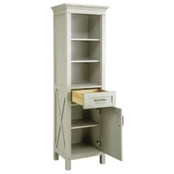 Foremost® Rayna 20"W X 15"D X 68"H Gray Linen Cabinet 14 Foremost® Rayna 20"W X 15"D X 68"H Gray Linen Cabinet -Valspa Bathroom Shop 6050440 Angle Open 1 1800x1800