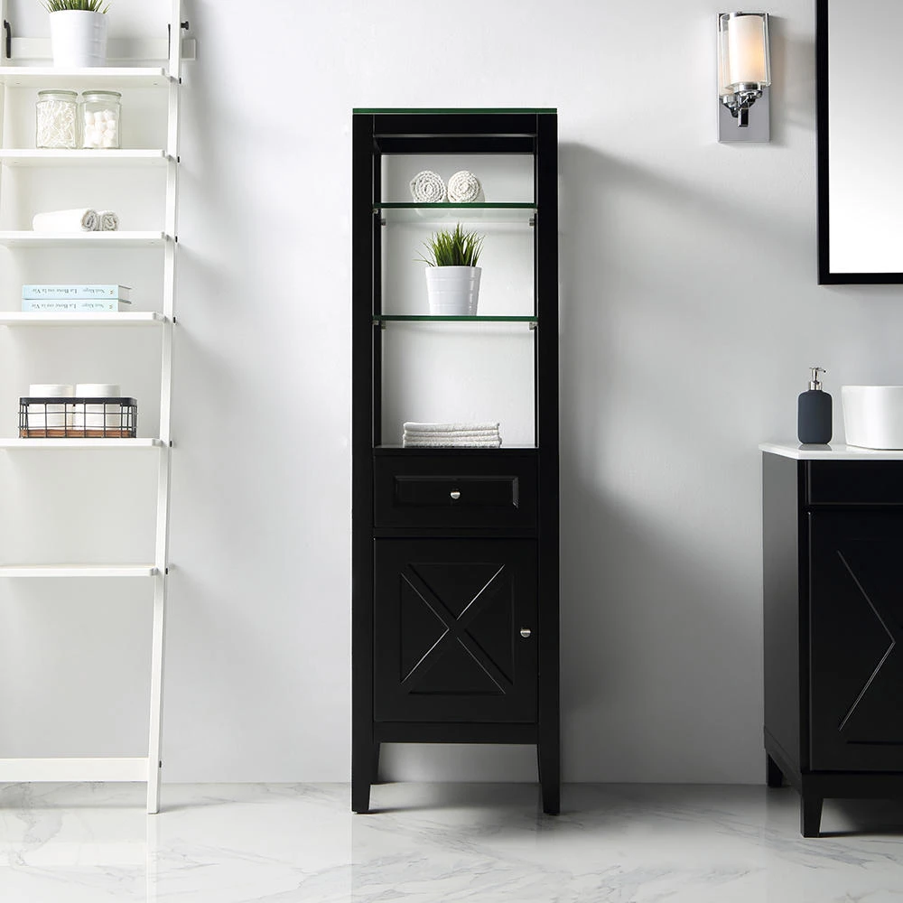 Ove Decors Aspen 18''W X 14"D X 61"H Espresso Linen Cabinet 5 Ove Decors Aspen 18''W X 14"D X 61"H Espresso Linen Cabinet - Image 3